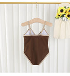 Baby Girl One Piece Sling Swimwear with Hat