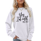 Loose Casual Letter Print Sweatshirt - "Yes, I'm Cold" | Streetwear