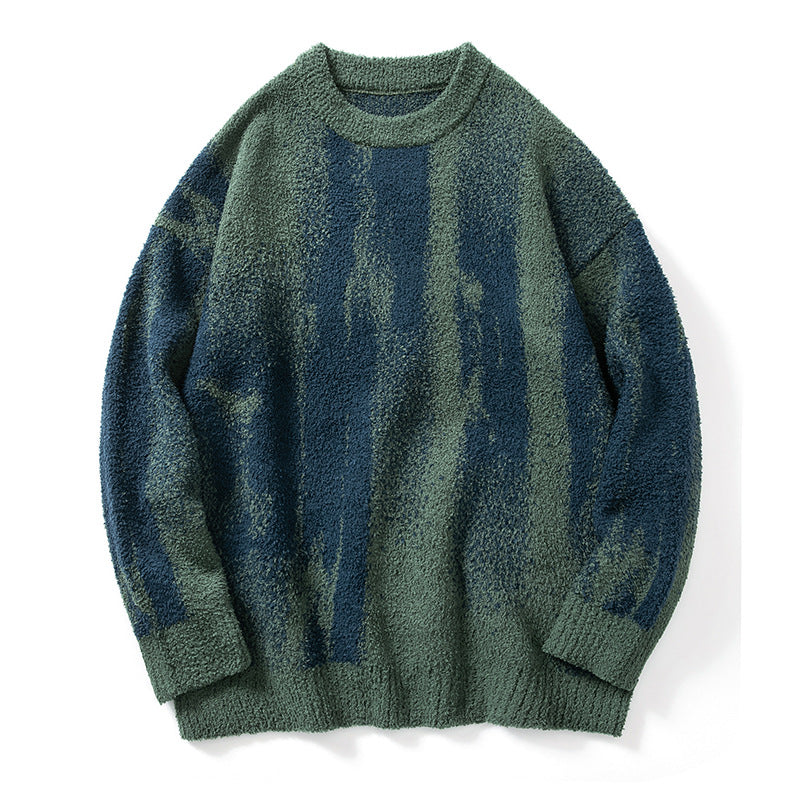 Design Oil Painting Color Matching Sweater Outfit