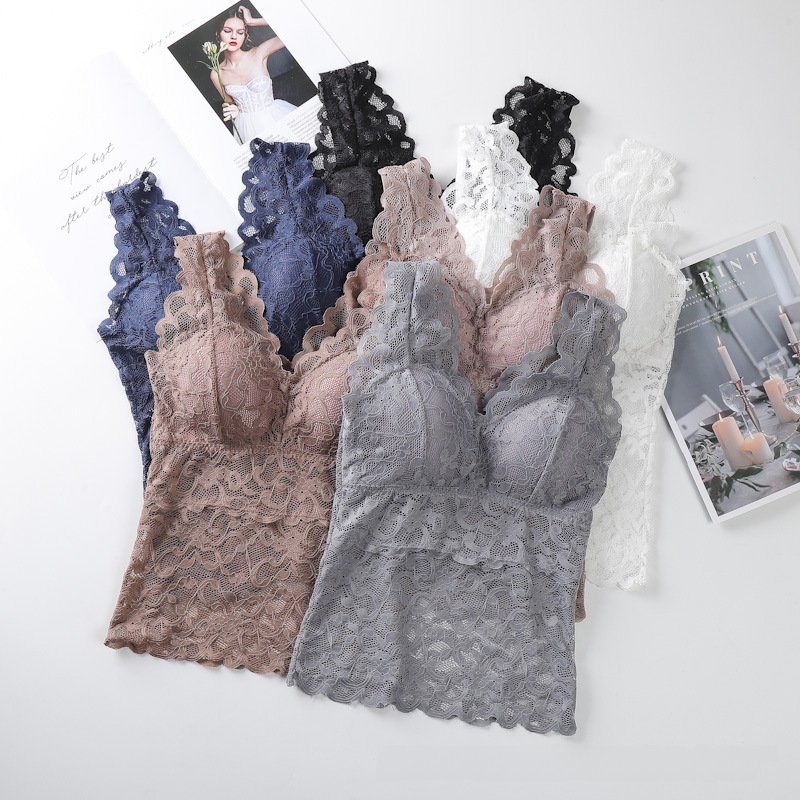 Lace Backless Tube Top with Wide Straps and Padding