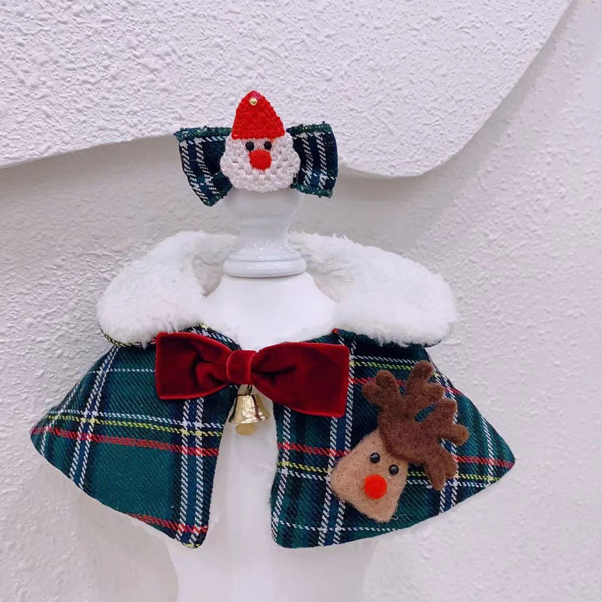 Pet Christmas Scarf and Cape Apparel