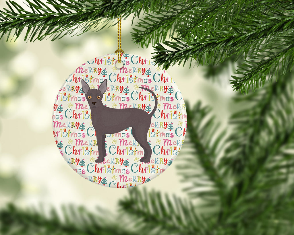 Abyssinian Sand Terrier Merry Christmas Ceramic Ornament