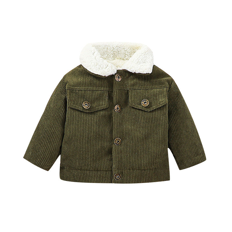 Infant Toddler Winter Fleece Corduroy Jacket