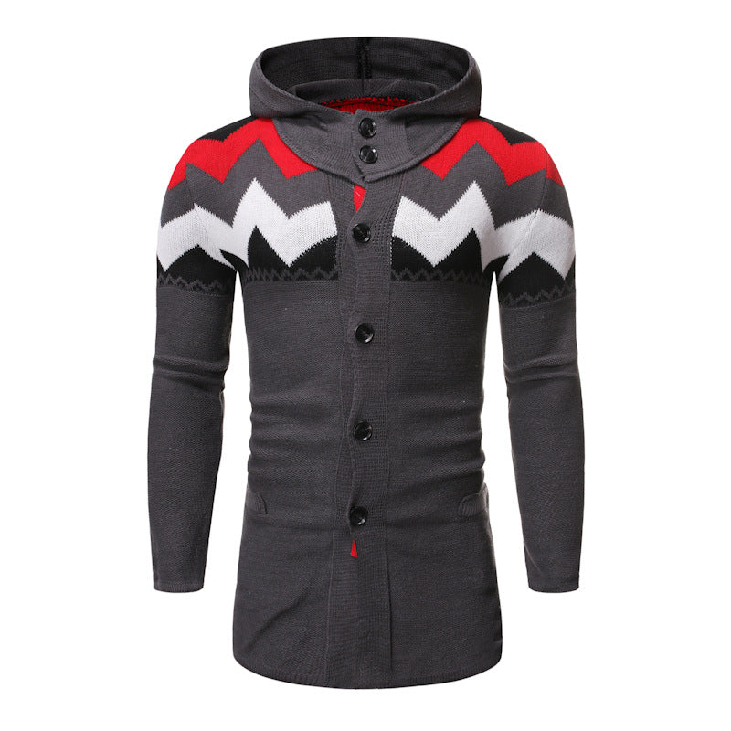 Men's Knitted Cardigan Sweater for Autumn and Winter