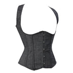 Gray Long-Line Shaping Bodysuit with Waist Control