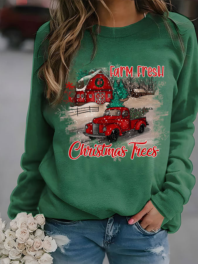 Pumpkin Printed Women's Thin Sweater for Christmas