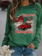 Pumpkin Printed Women's Thin Sweater for Christmas