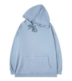 Hooded Velvet Sweatshirt with Overlapping Letter Print | Streetwear