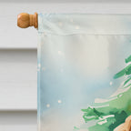 Saint Bernard Christmas House Flag