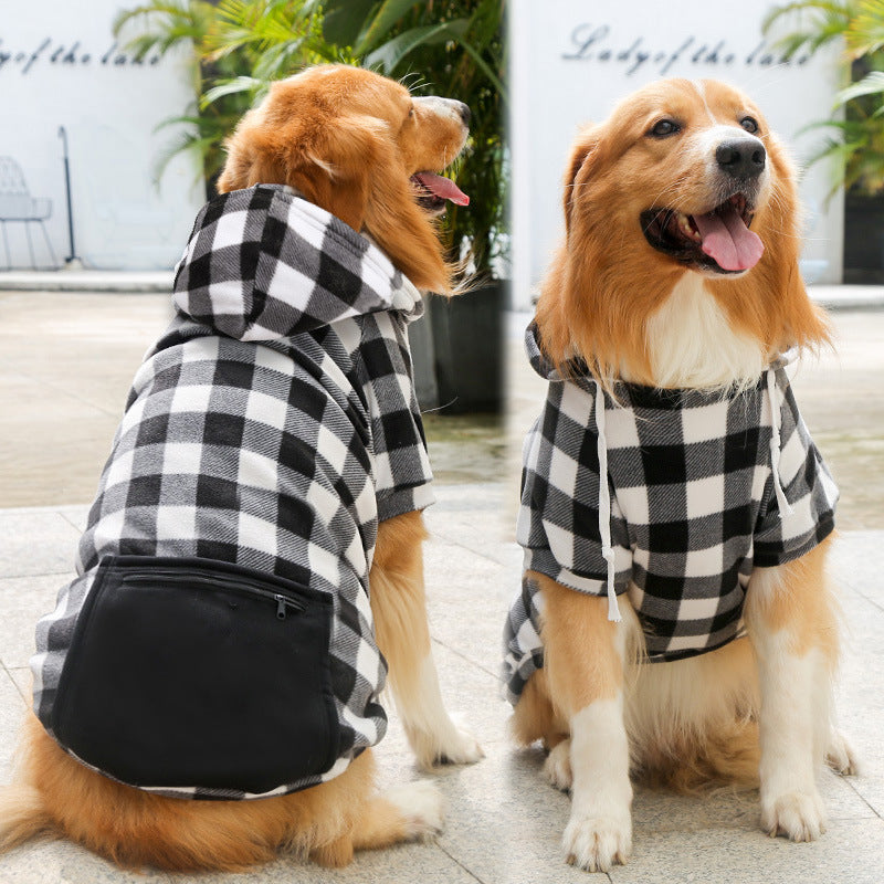 Plaid Zipper Pocket Sweater for Dogs and Cats