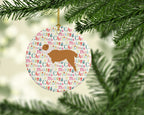 Central Asian Shepherd Dog Merry Christmas Ceramic Ornament