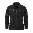 Men's Fleece Leather Jacket for Autumn and Winter