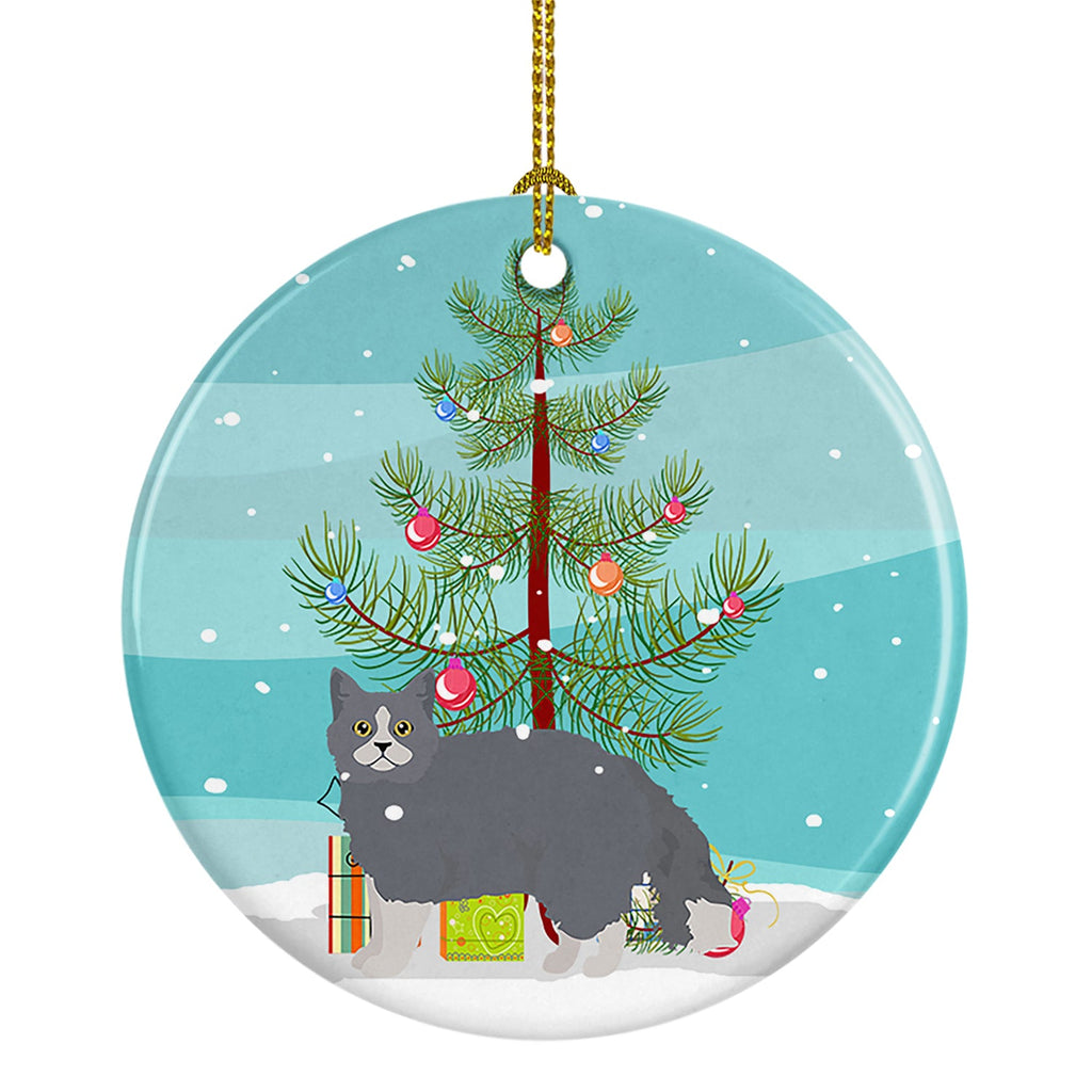 Selkirk Rex Cat Christmas Ceramic Ornament