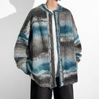 Trendy Contrast Color Knitted Cardigan for Men and Women