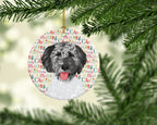 Doodle Silver #3 Christmas Ceramic Ornament