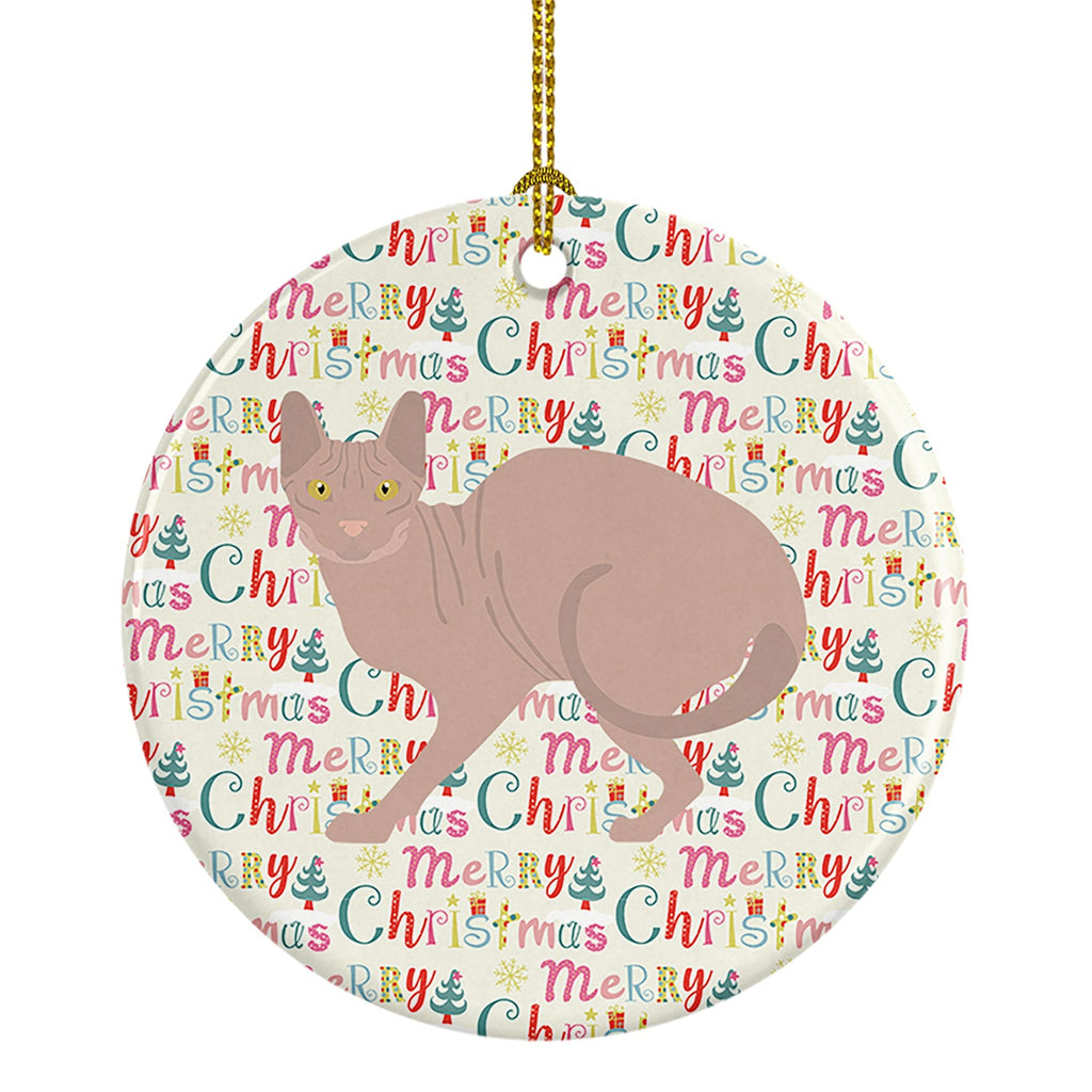 Don Sphynx #3 Cat Christmas Ceramic Ornament