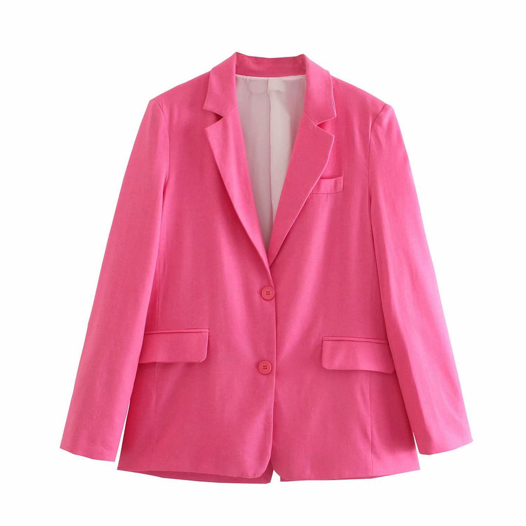 European American Style Pocket Decorated Suit Jacket Set