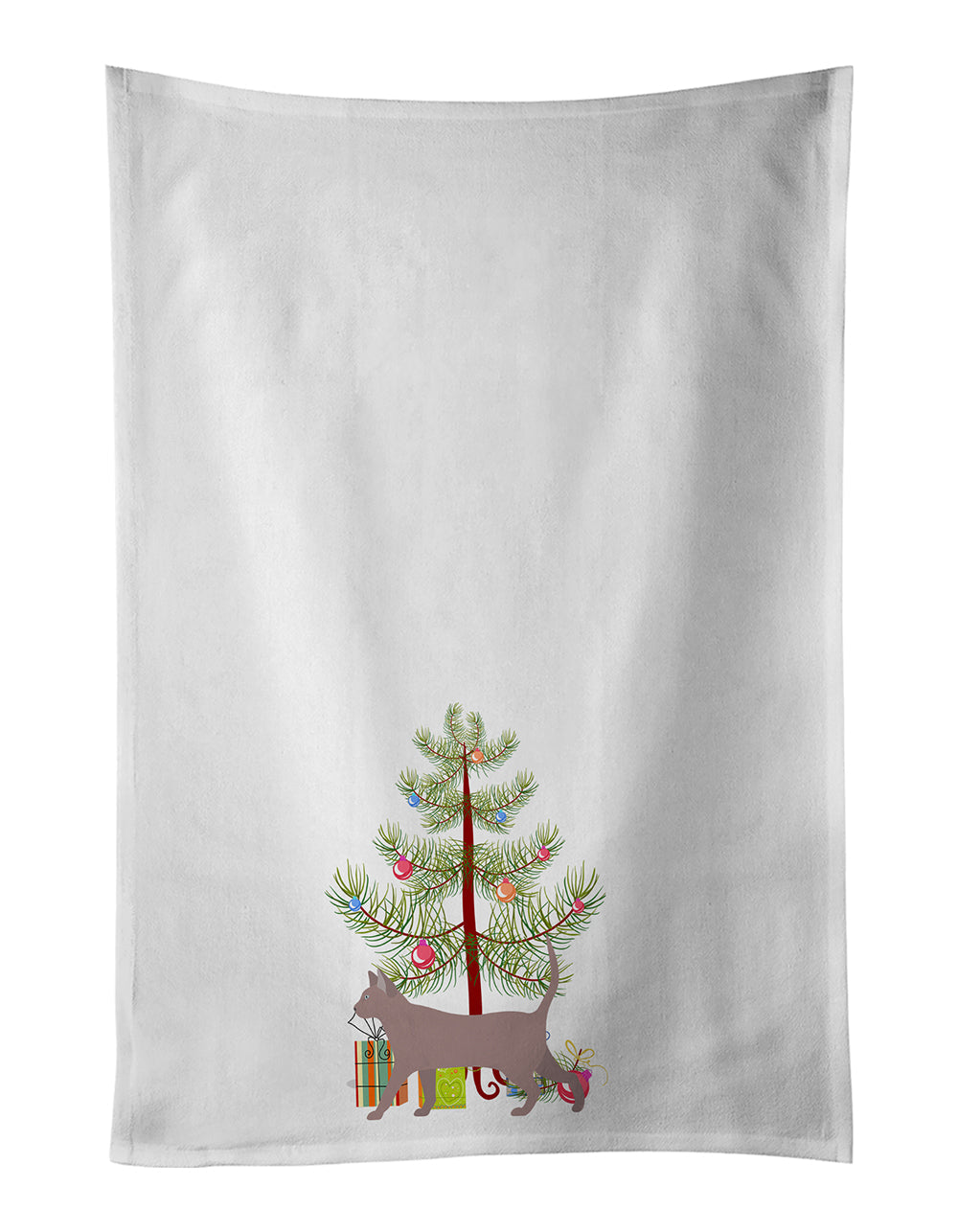 Thai Lilac Cat Christmas Kitchen Towel Set of 2