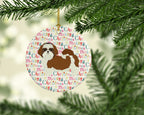 Shih Tzu Merry Christmas Ceramic Ornament