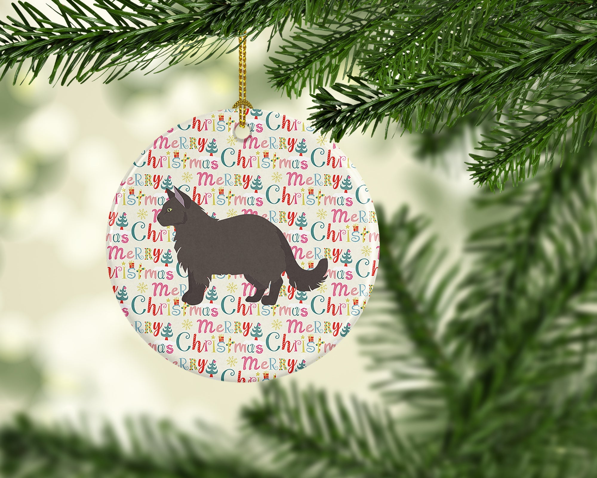 York Chocolate #2 Cat Christmas Ceramic Ornament