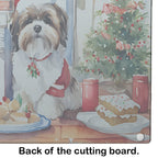 Lhasa Apso Christmas Cookies Glass Cutting Board