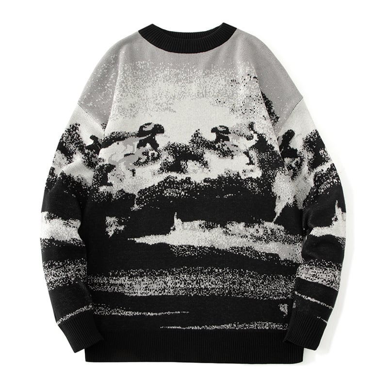 Men's Long Sleeve Round Neck Knit Sweater