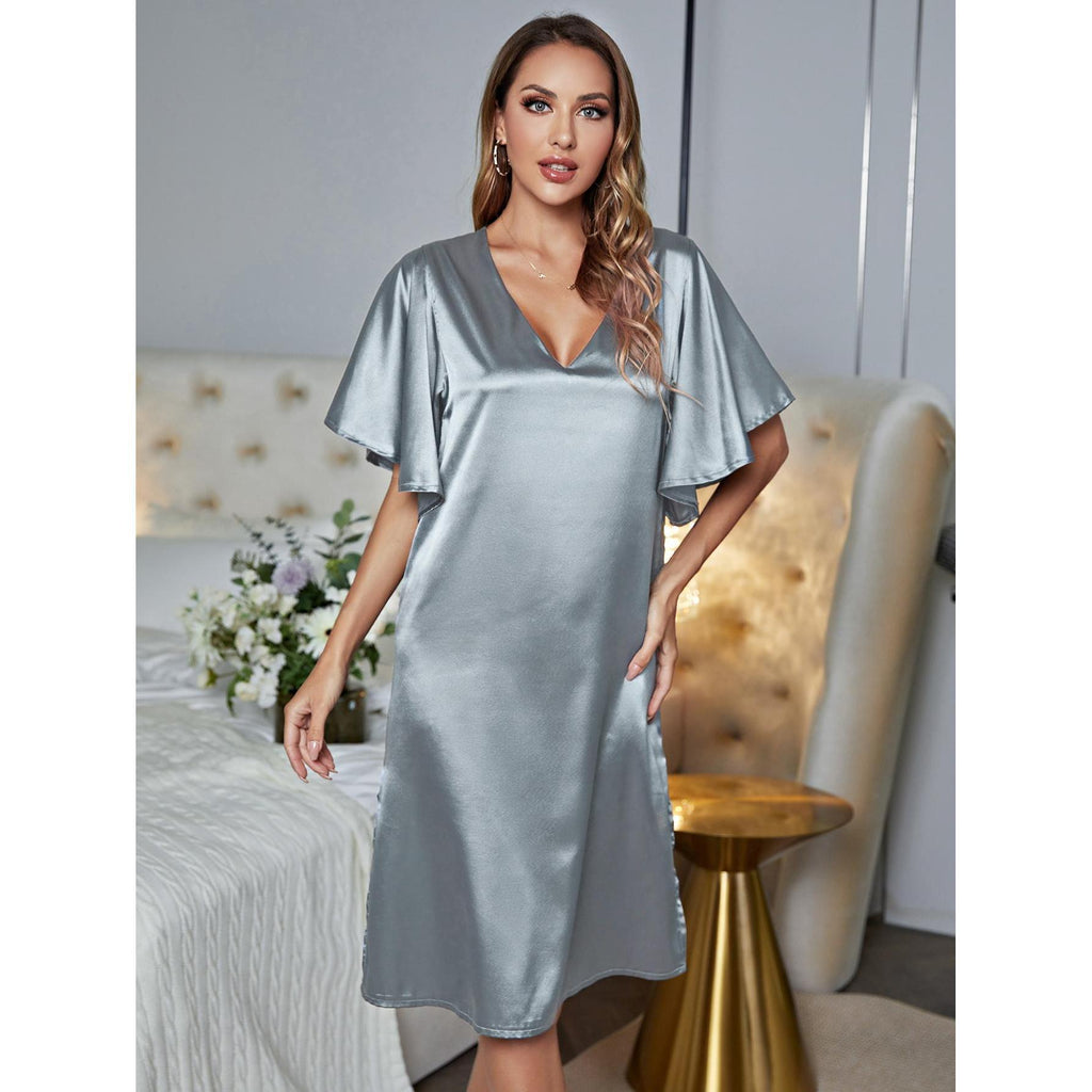 Summer Silk Women's Sleepwear and Nightgown Set