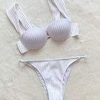 2024 Women's Sexy Solid Color Bikini Swimwear Set