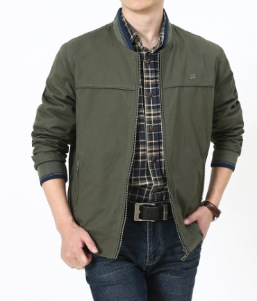 Reversible Cotton Wash Jacket for Middle-aged Men (One)