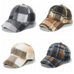 Lamb Wool Classic Plaid Baseball Cap | Embroidered Cap