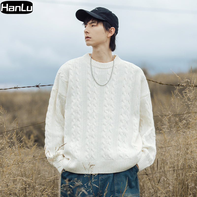 Men's Autumn/Winter Round Neck Loose Pullover Sweater | Streetwear