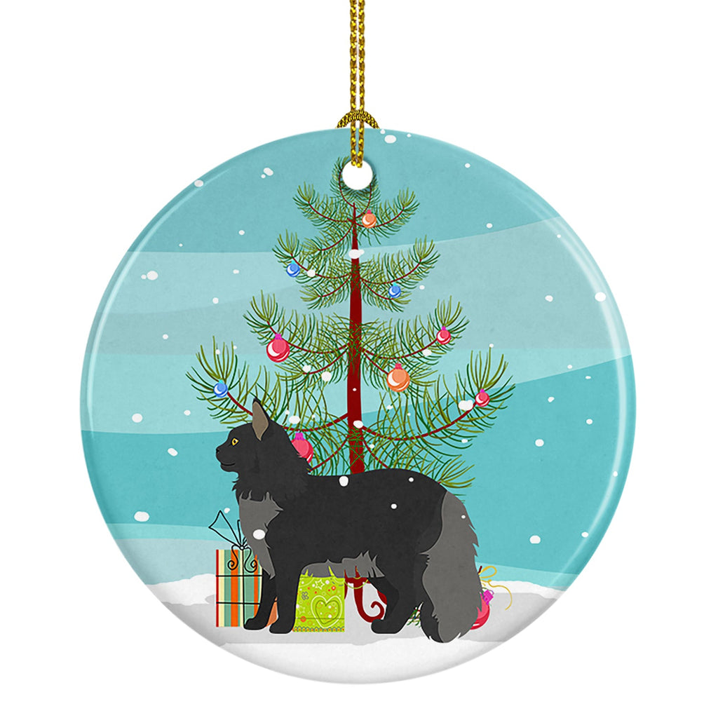 Maine Coon Cat Christmas Ceramic Ornament