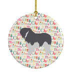 Polish Lowland Sheepdog Dog Merry Christmas Ceramic Ornament