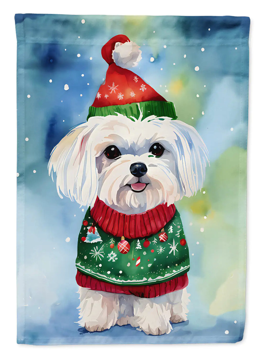 Maltese Christmas Garden Flag