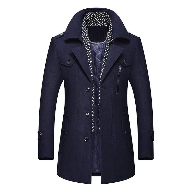 Wool Scarf Collar Heavy Coat