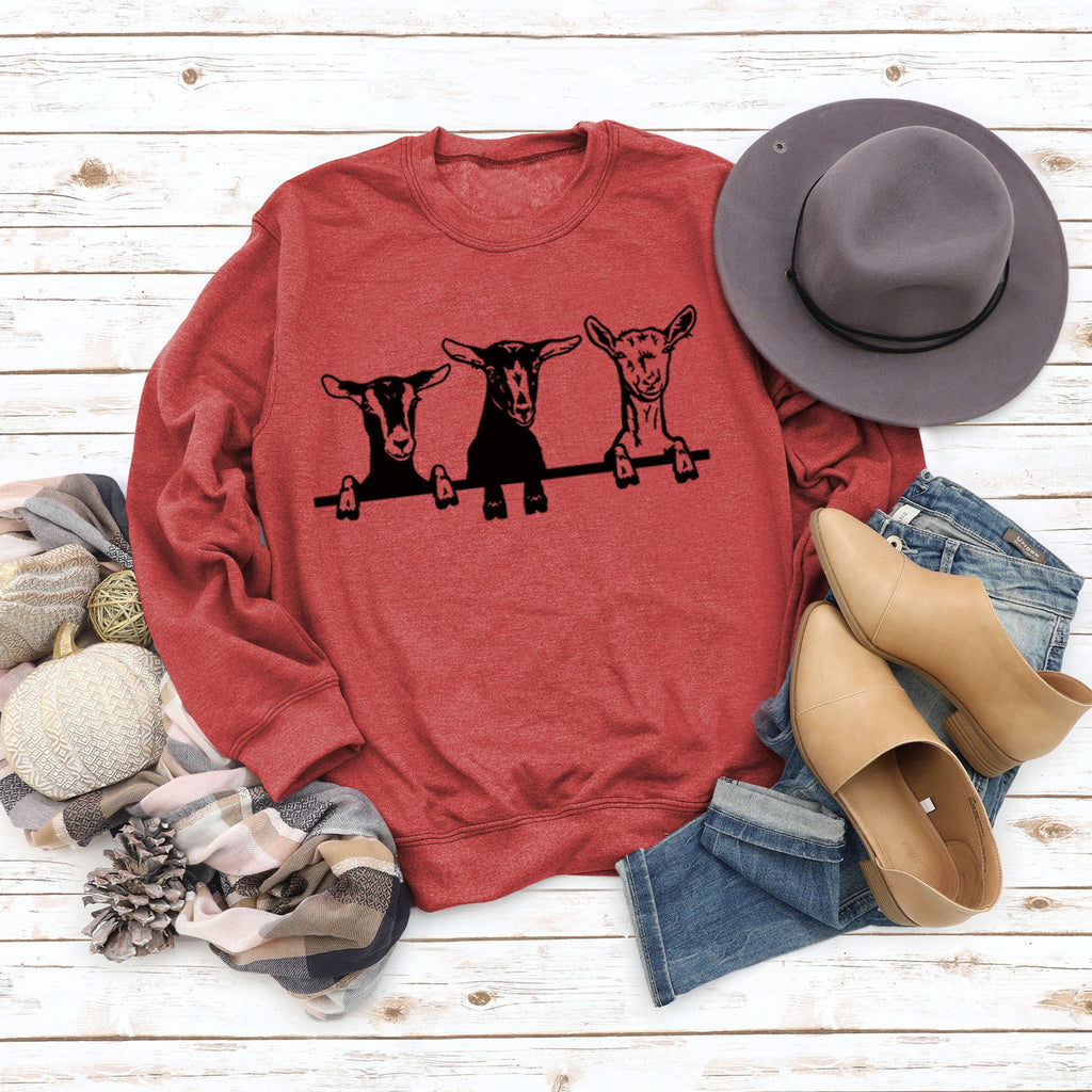 Cute Alpaca Print Casual Crew Neck Sweatshirt | Streetwear
