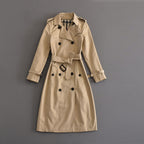 Double-Breasted Mid-Length Trench Coat
