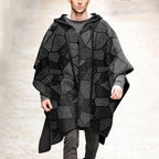 Trendy Vintage Men’s Long Coat with Irregular Hem