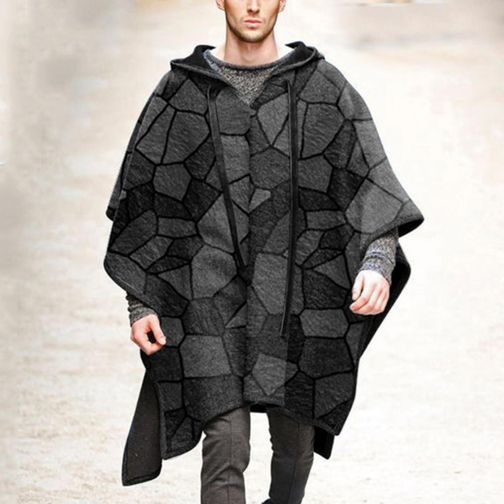 Trendy Vintage Men’s Long Coat with Irregular Hem