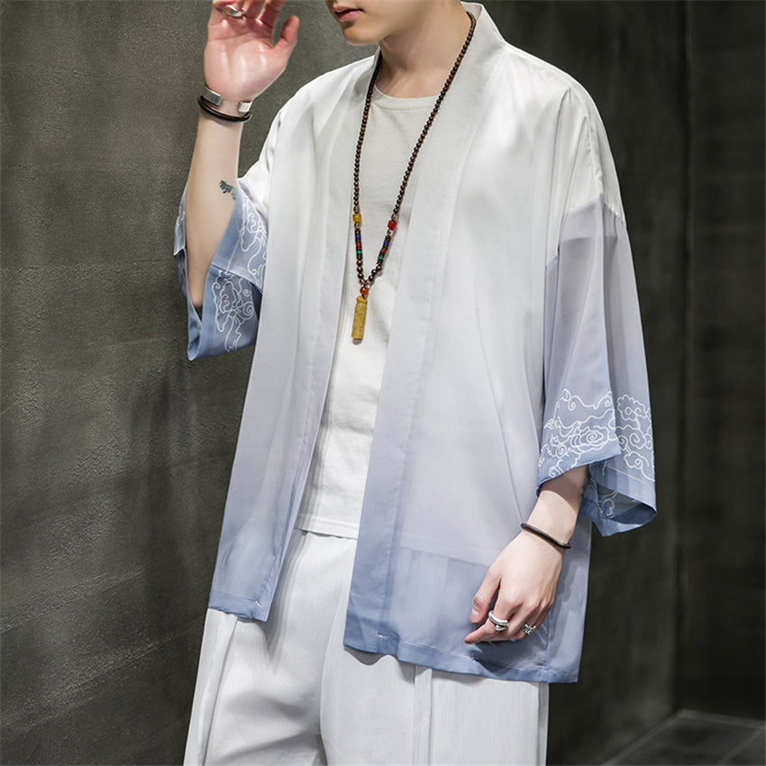 2022 Men's Ice Silk Hanfu Cardigan Casual Jacket