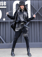 Fashion Personalized Denim Coat and Harem Pants Set