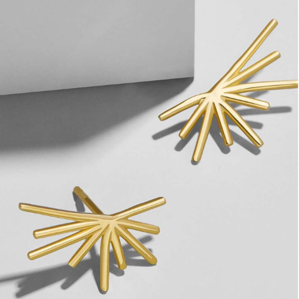 Gold Spike Starburst Earrings