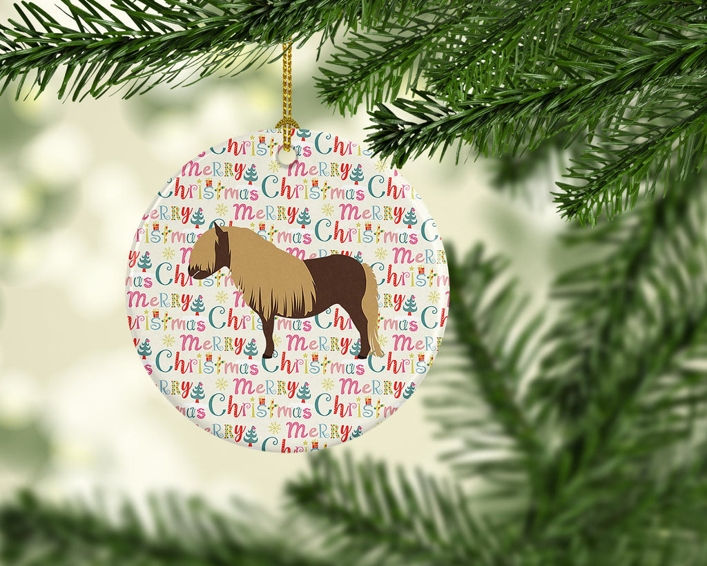 Shetland Pony Horse Christmas Ceramic Ornament
