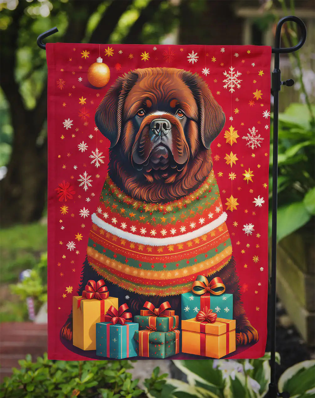 Newfoundland Holiday Christmas Garden Flag