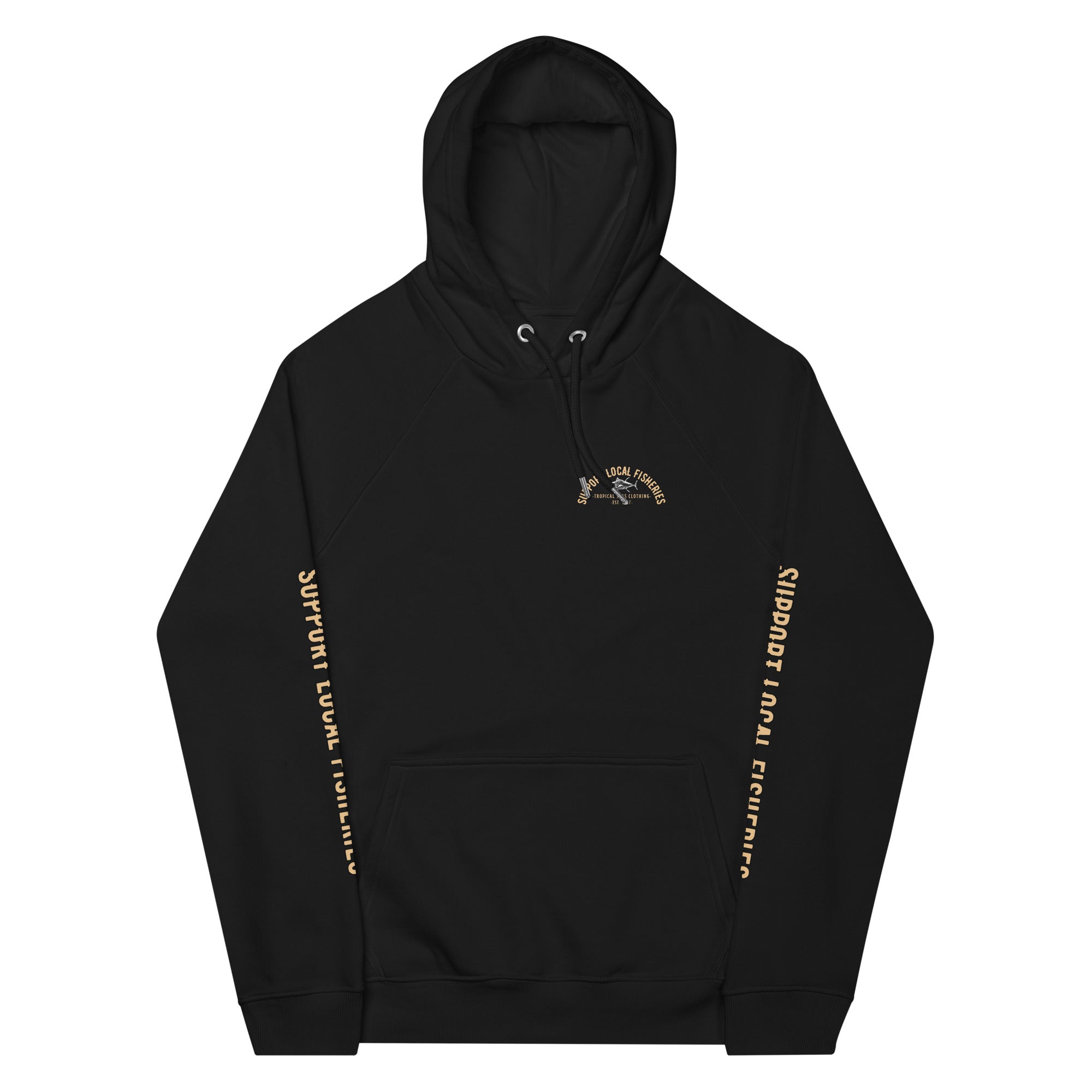 Men's Support Local Fisheries Tuna Eco Raglan Hoodie | Streetwear