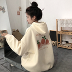 Women's Fleece Hooded Sweater with Loose Fit