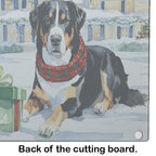 Entlebucher Mountain Dog Cozy Christmas Glass Cutting Board