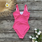 2023 New Pink Wavy Pattern Bikini Swimsuit