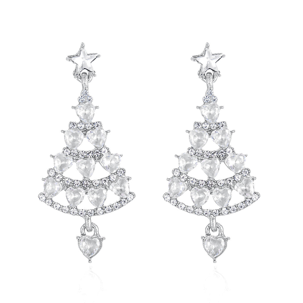Creative Christmas Star Earrings with Rhinestones