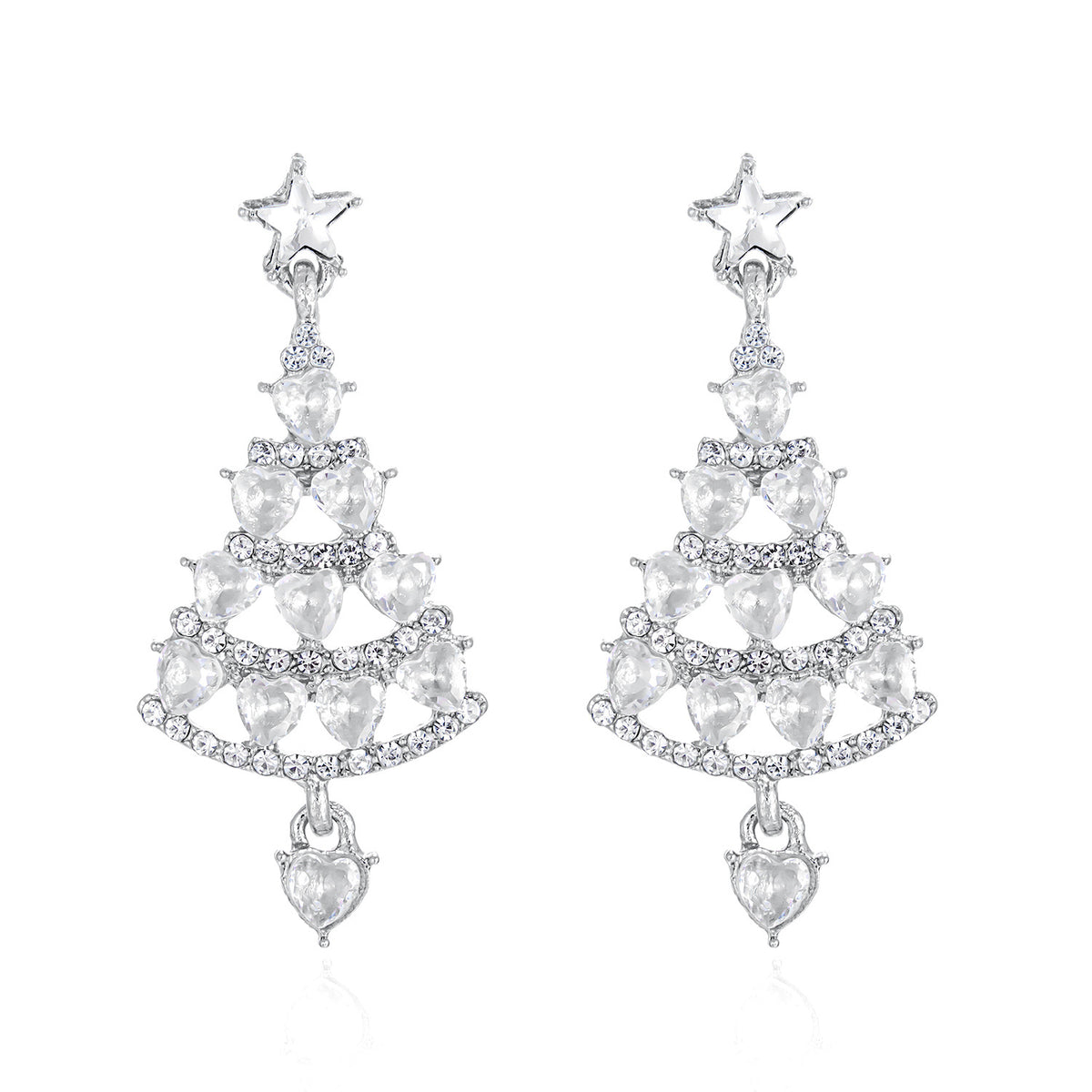 Creative Christmas Star Earrings with Rhinestones